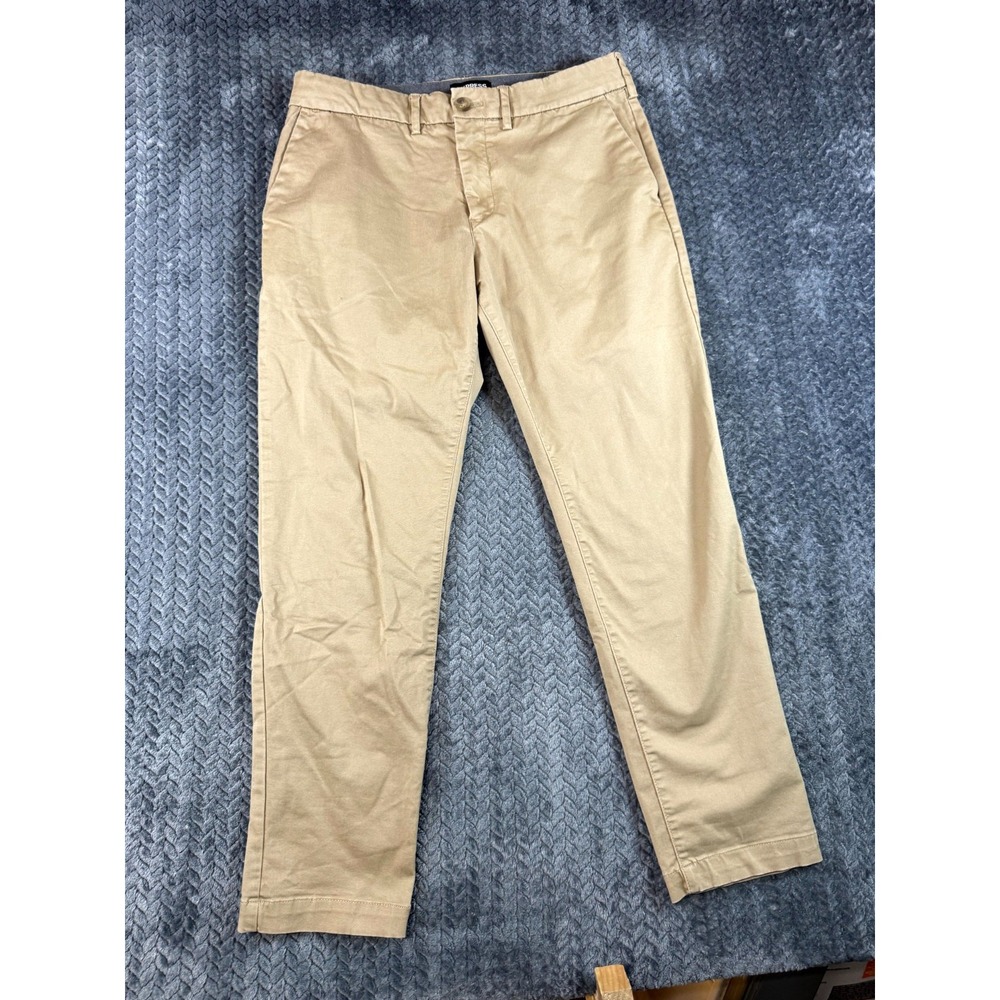Express Chino Pants Mens 30x30 Khaki Cotton Stretch Athletic Slim Fit Mid Rise